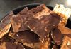 A bowl of chocolate-coated matzah toffee